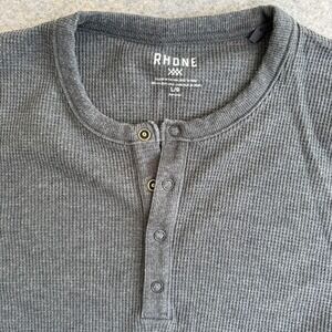 Rhone Shirt Mens Large Gray Thermal Henley Long Sleeve Waffle Knit Pullover